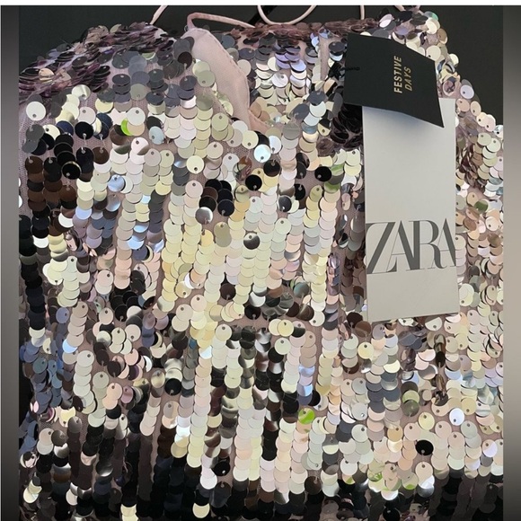 STRAPPY SEQUIN DRESS SILVER Silver Size Medium 9373/567 027/192 - Picture 5 of 13